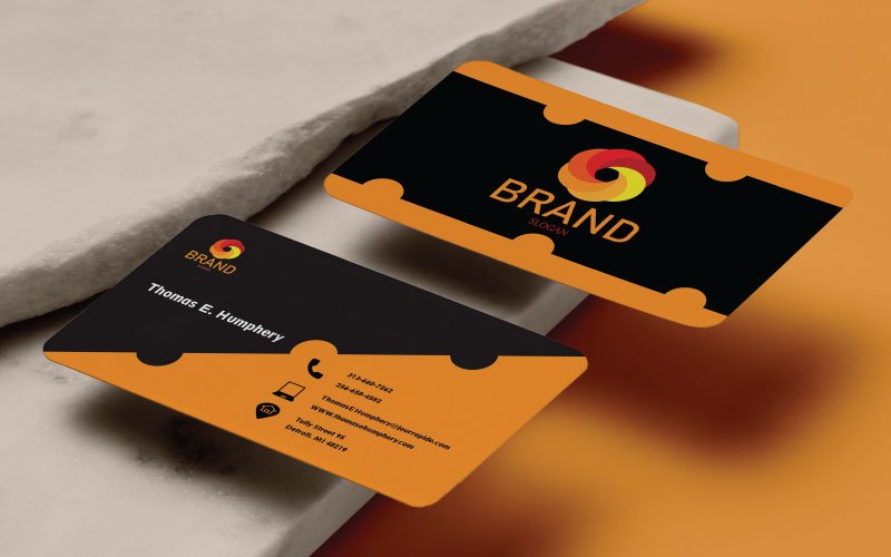 Black and Orange Creative Business Card