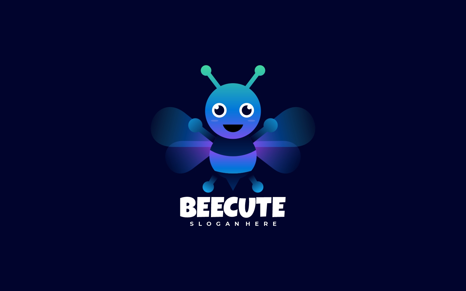 Bee Cute Gradient Logo Style