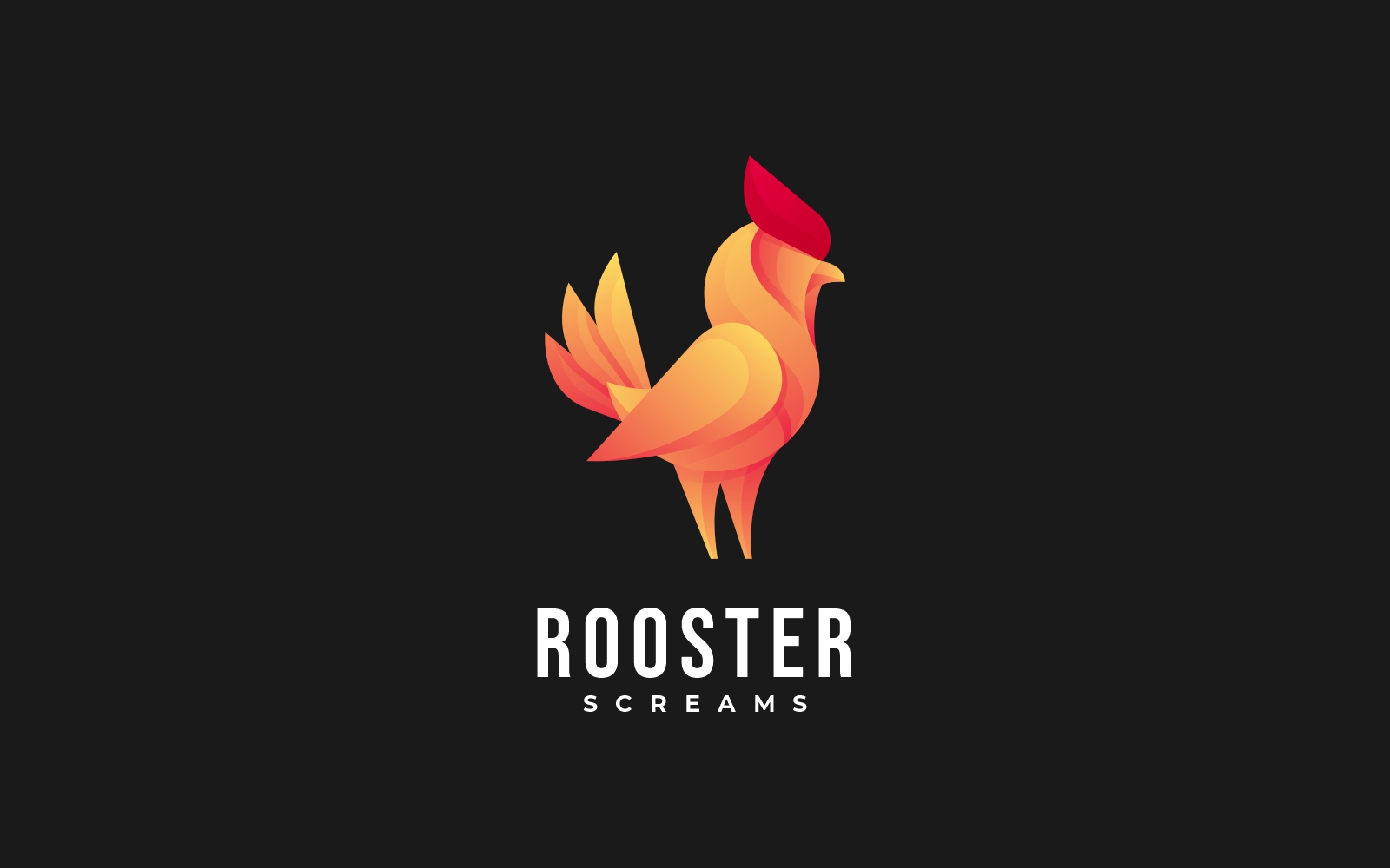 Vector Rooster Gradient Color Logo