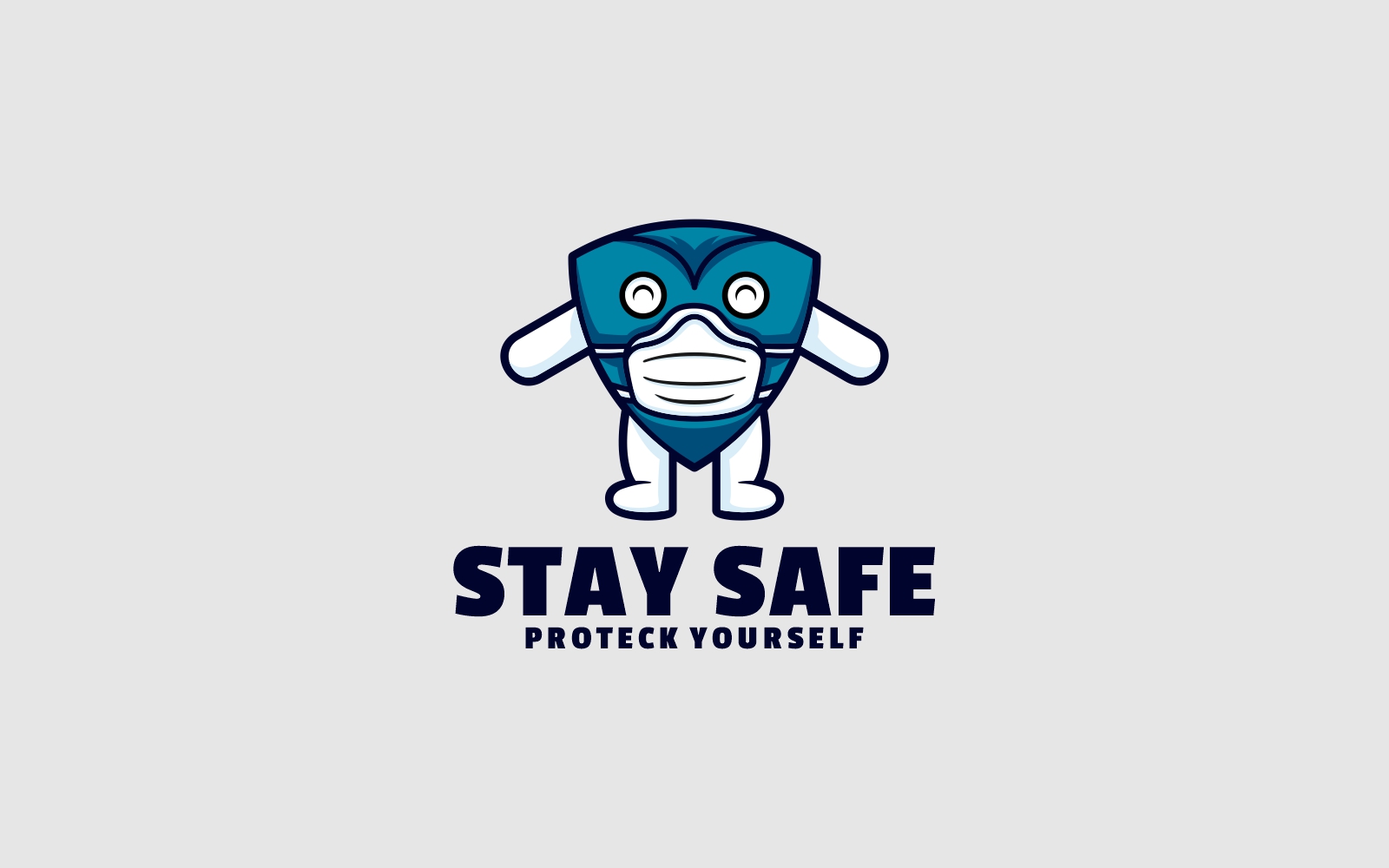 Stay Safe Cartoon Logo Style
