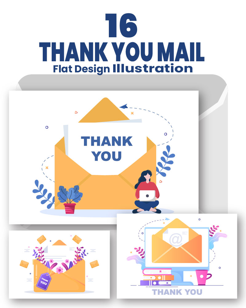 16 Email Thank You Banner Illustration