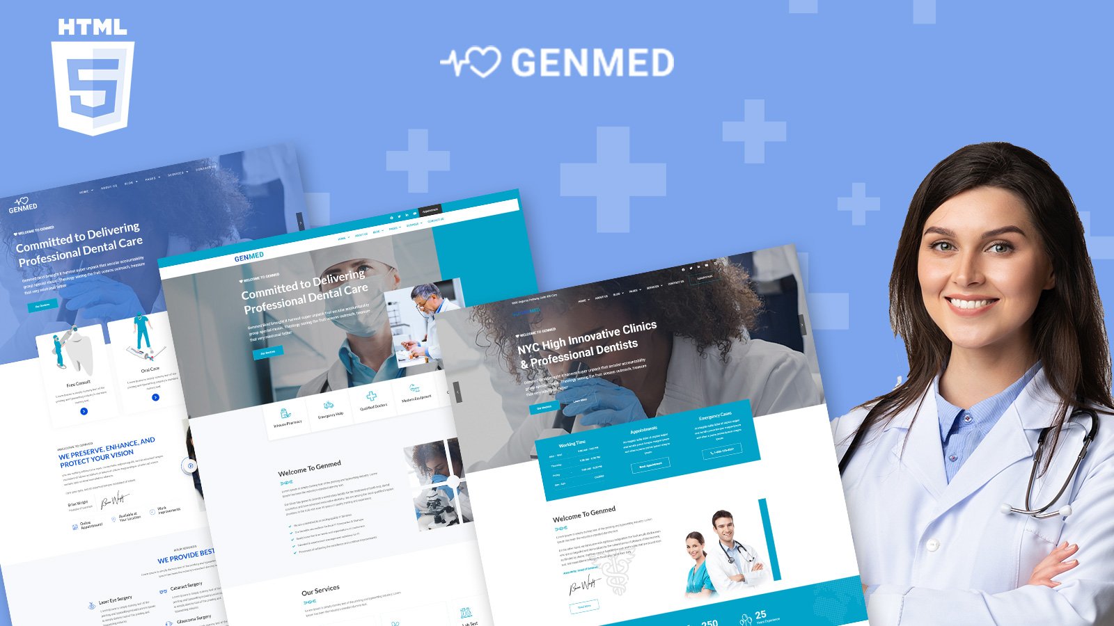 Genmed | Medical Doctor's Clinic HTML5 Website Template