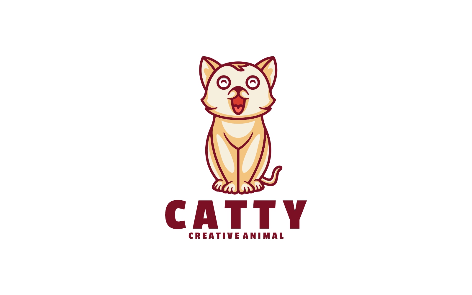 Cat Simple Mascot Logo Style