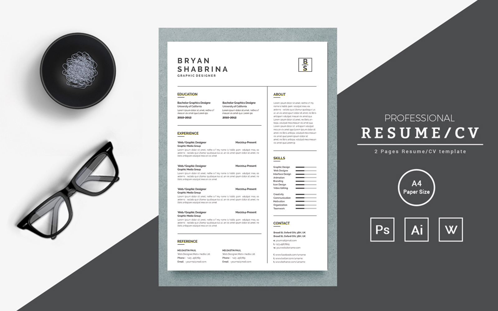 Professional clean word  resume