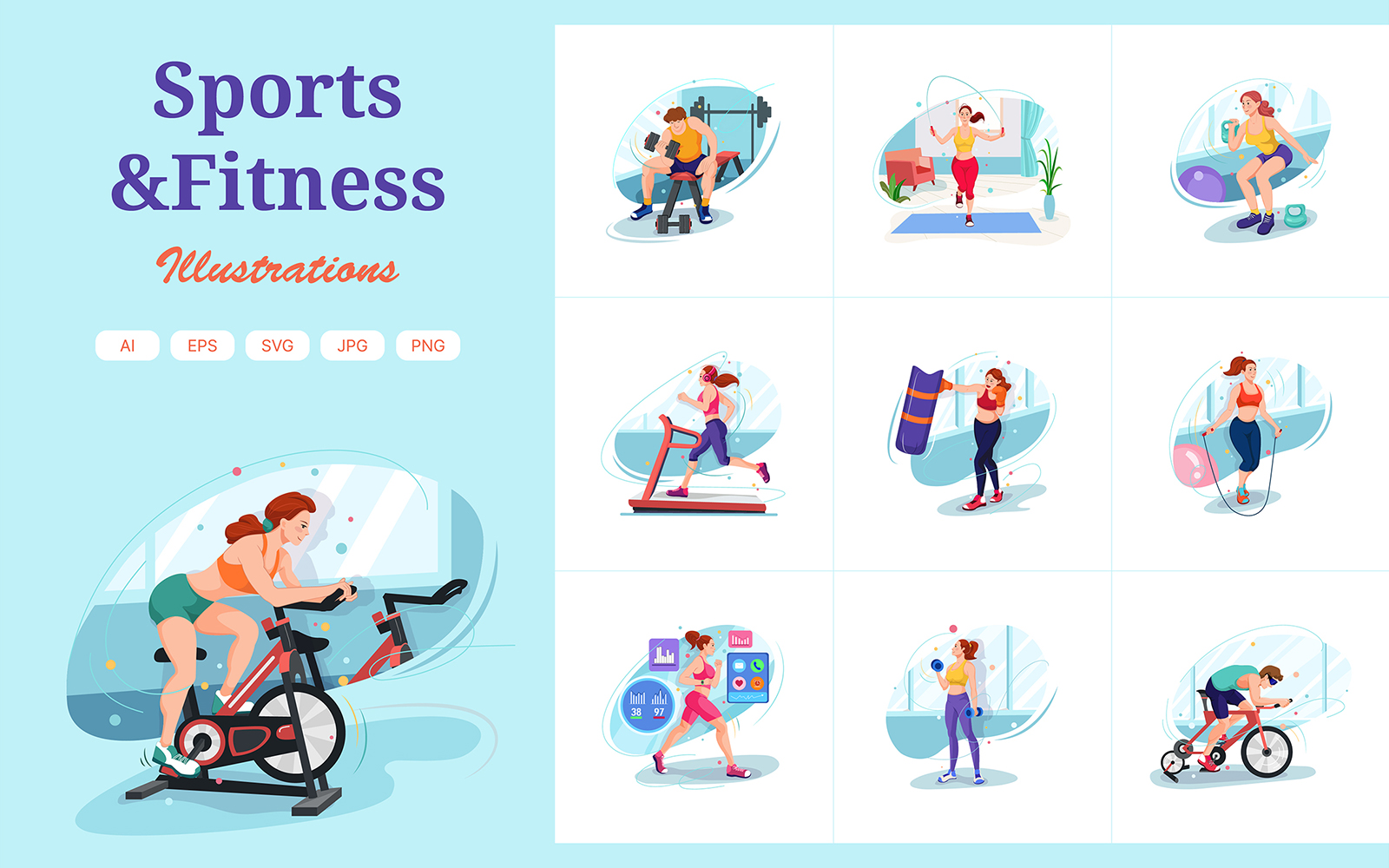 M319 - Sports & Fitness Illustrations