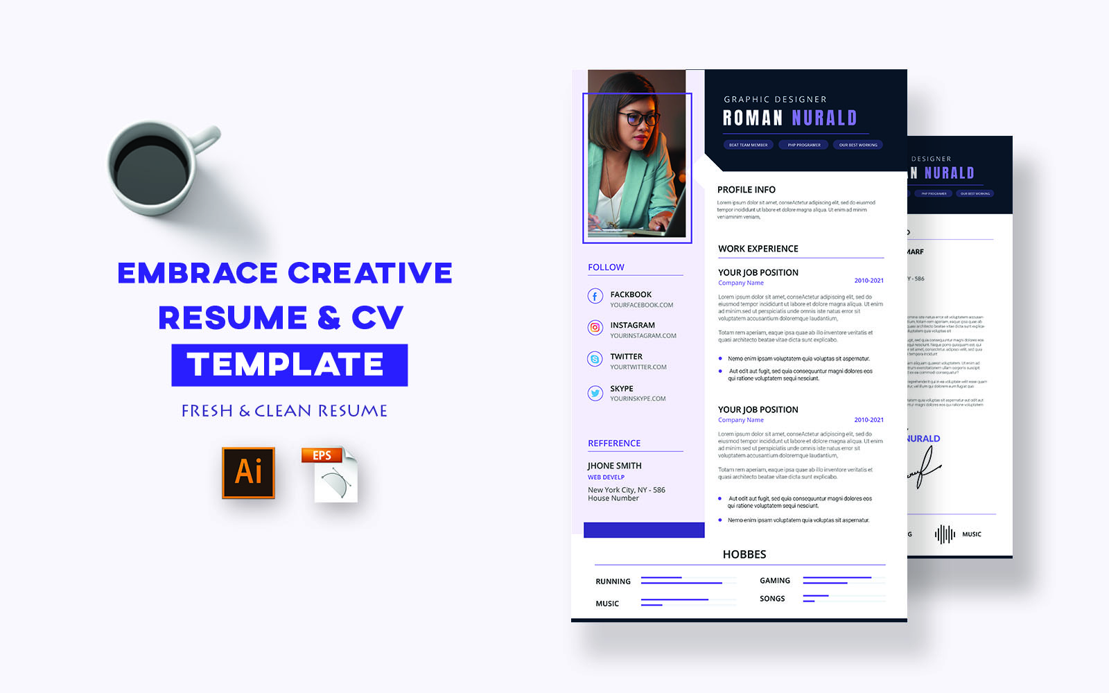 Embrace Creative Resume and CV Template