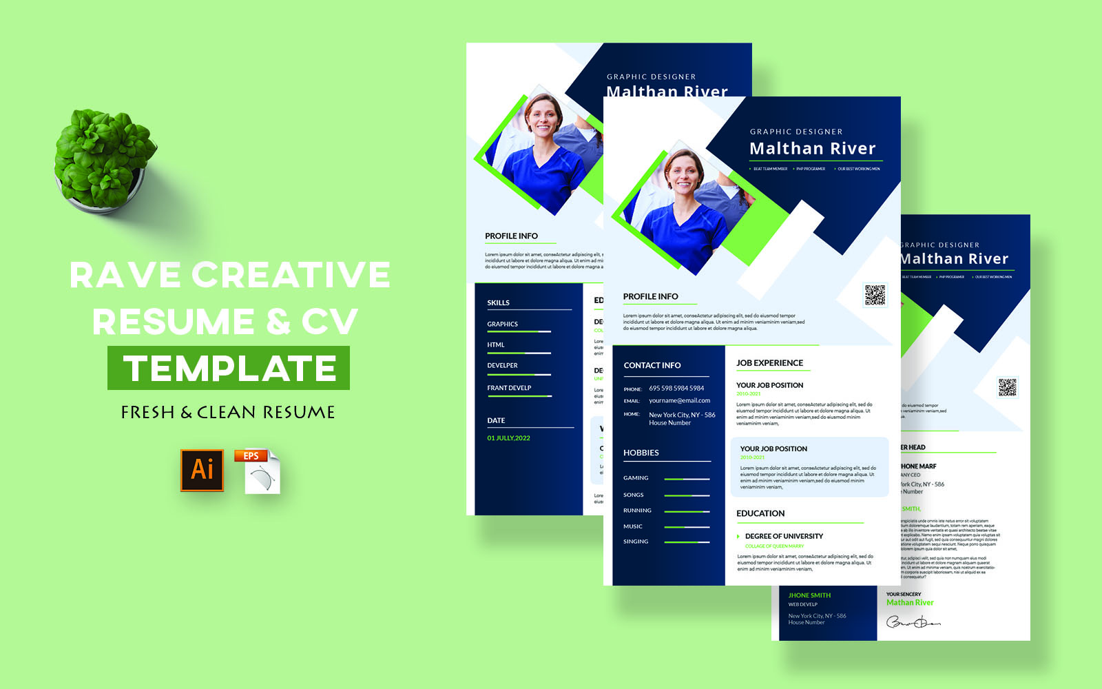 Rave Creative Resume and CV Template