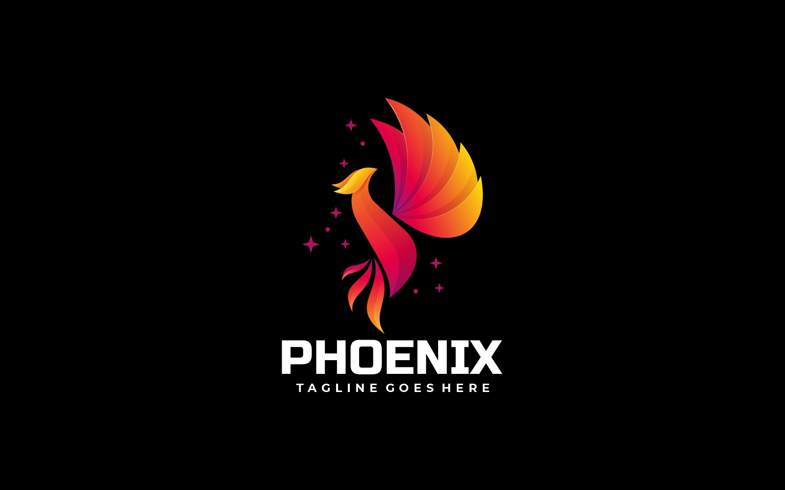 Vector Logo Phoenix Gradient Color Style