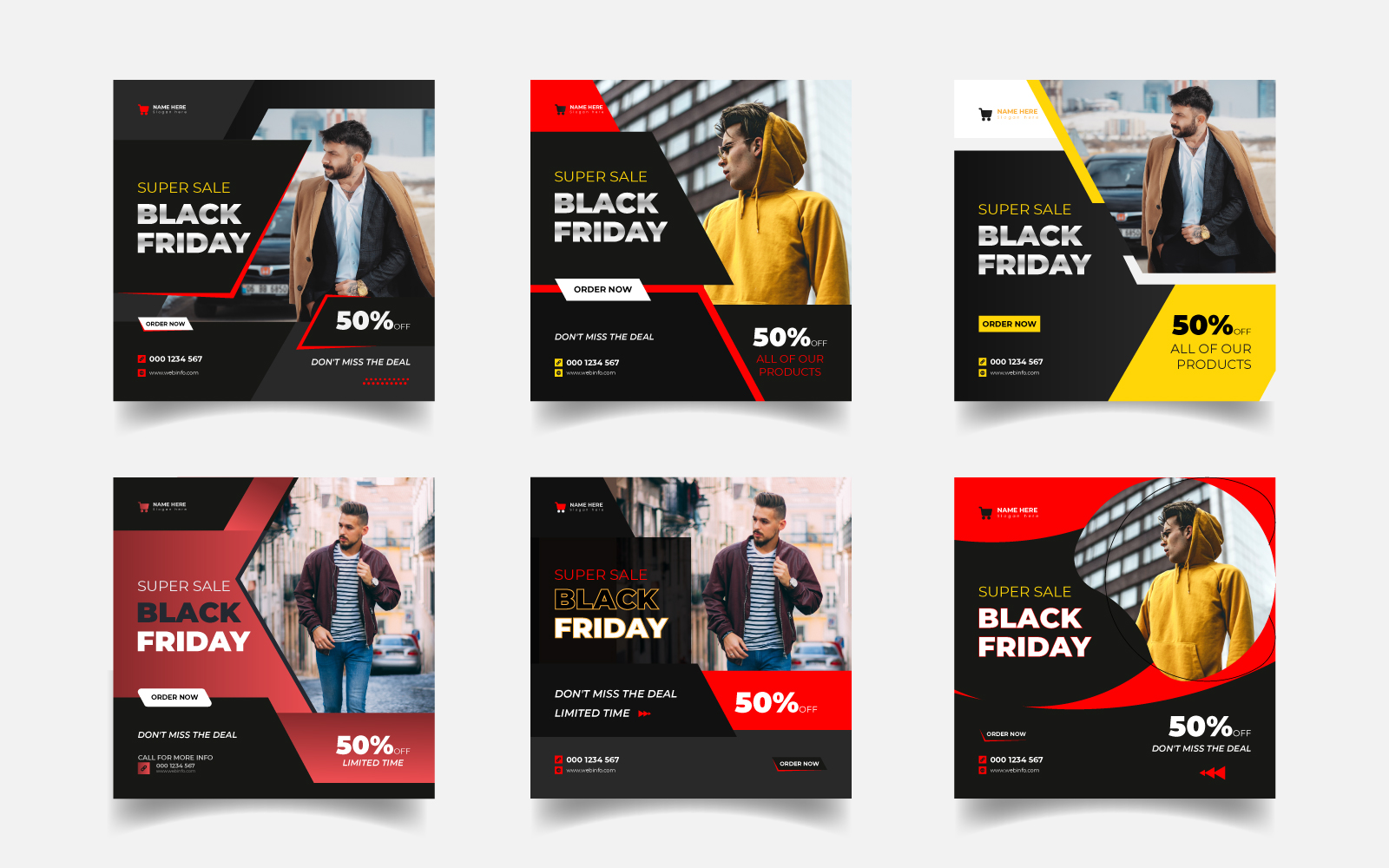 Black Friday Social Media Banner And Instagram Post Template Design