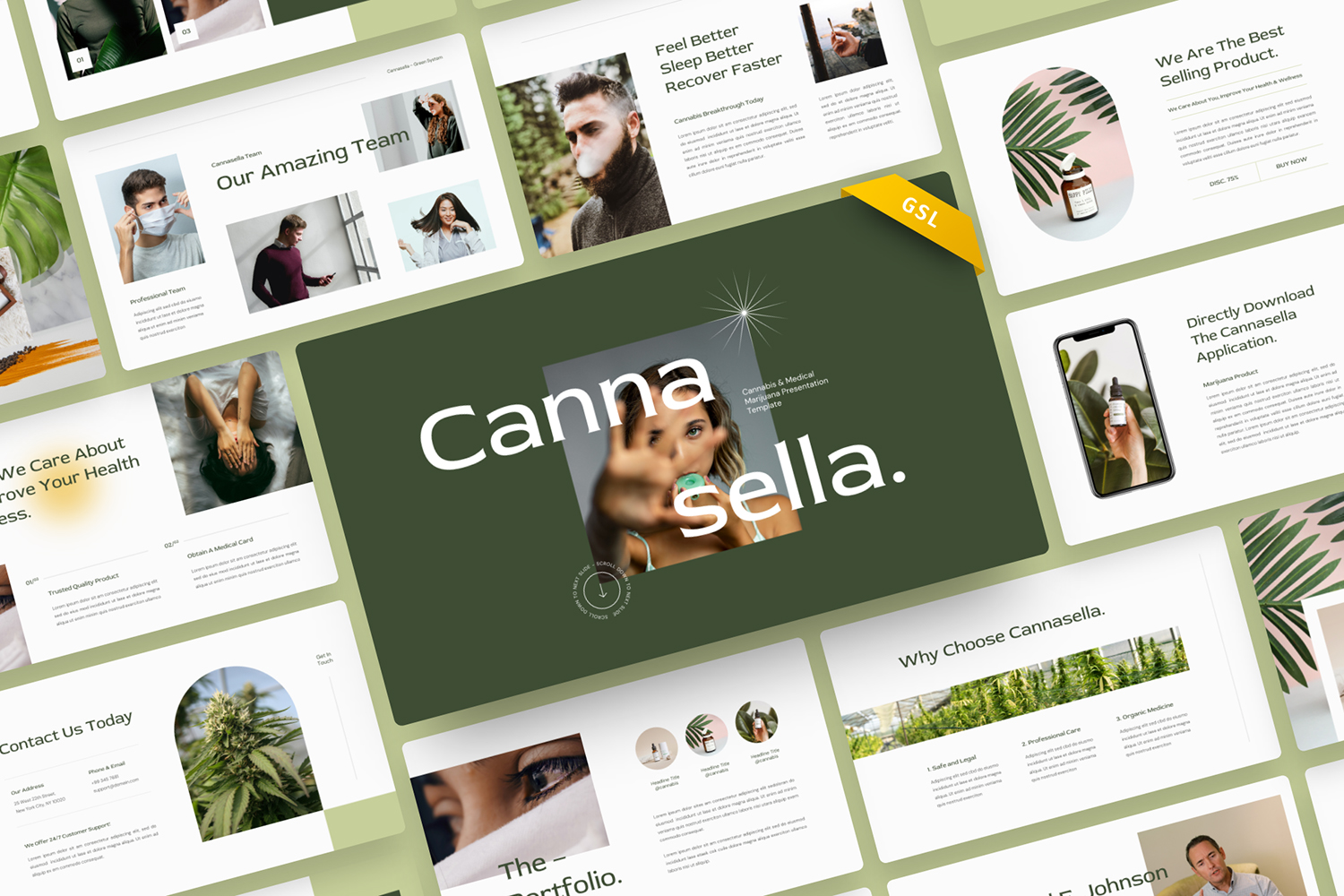 Cannasella - Cannabis and Medical Marijuana Google Slide Template