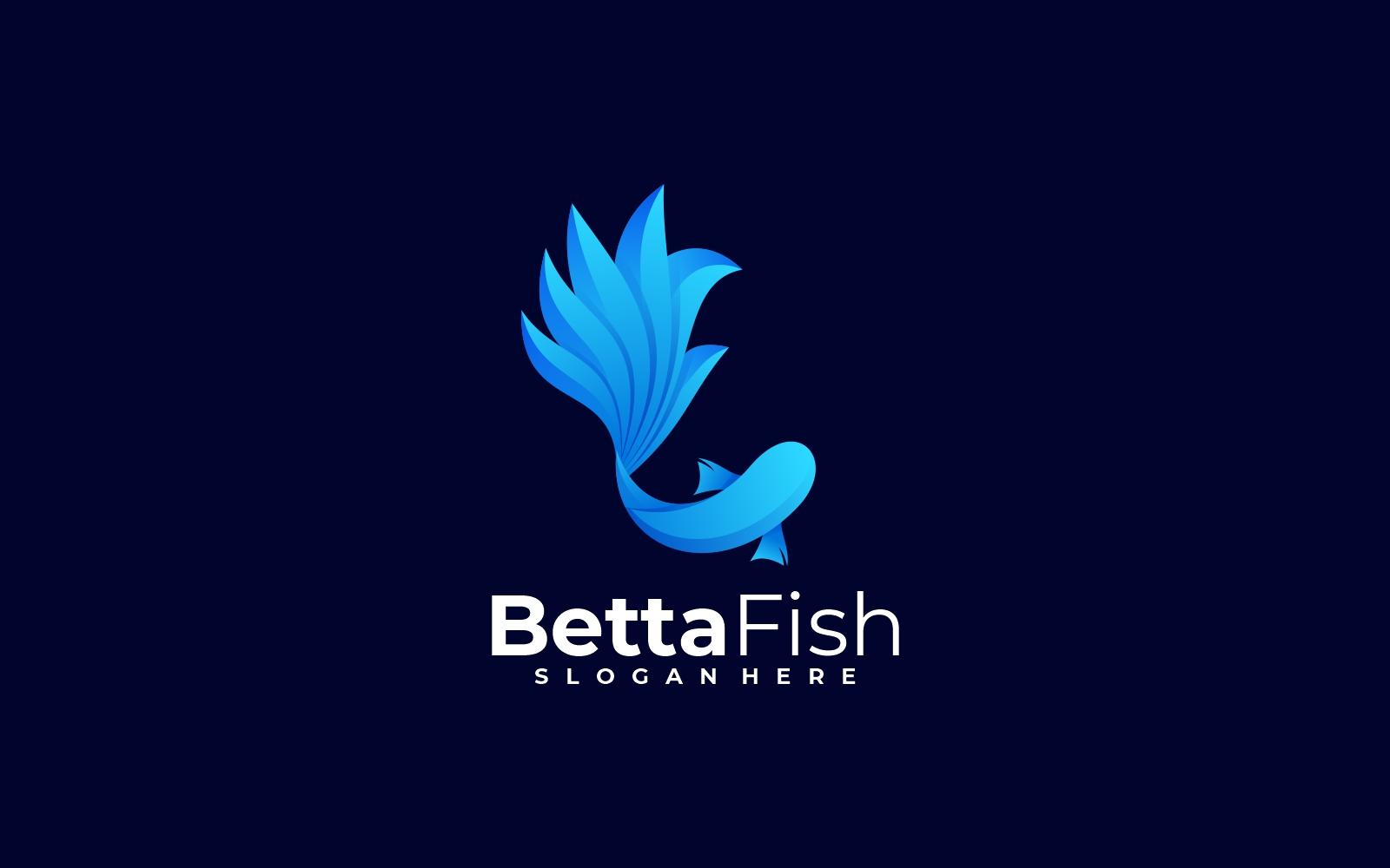 Betta Fish Gradient Logo Style