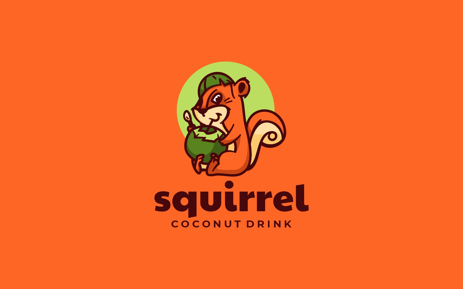 Vector Squirrel Cartoon Logo Template