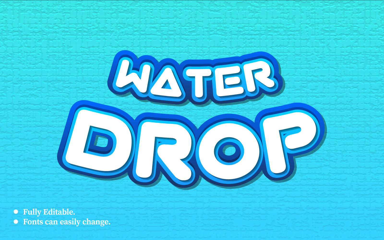 Water Drop 3D Text Effect Template