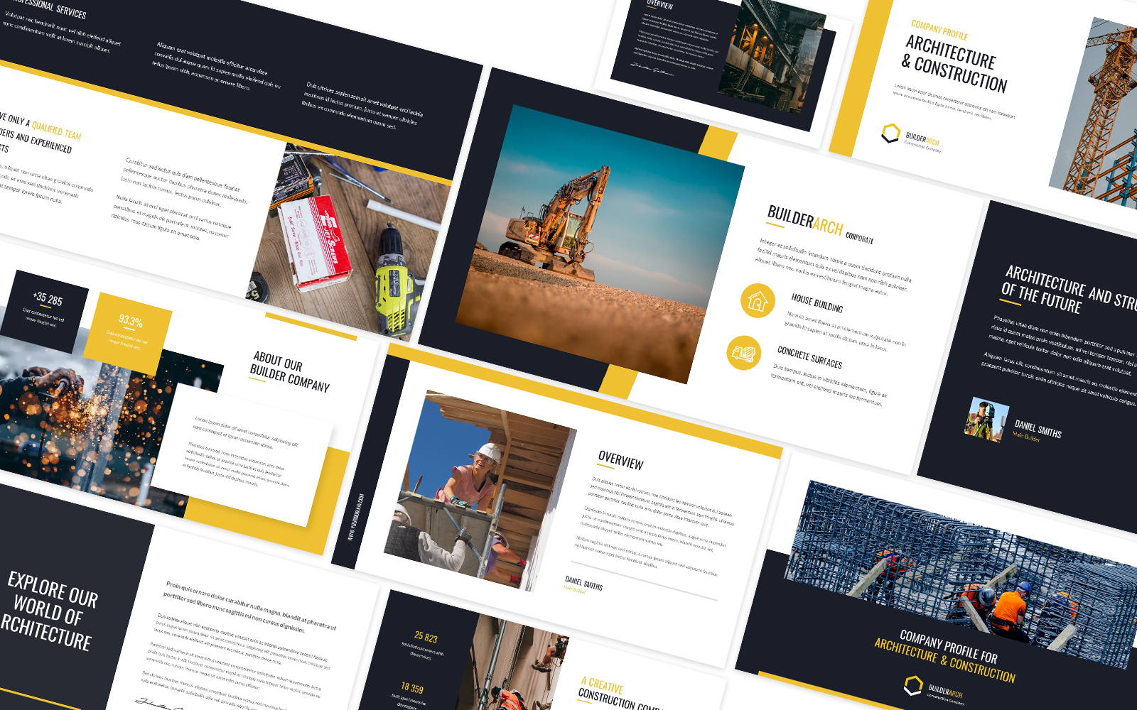 Builder Arch Construction Company Profile Google Slides Template