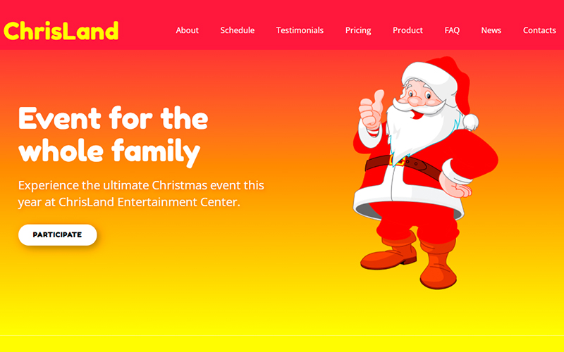 ChrisLand- Christmas Landing Page Template