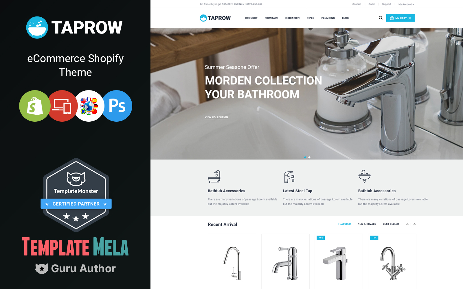 Taprow - Plumbing, Bathroom and Sanitary Shopify Theme