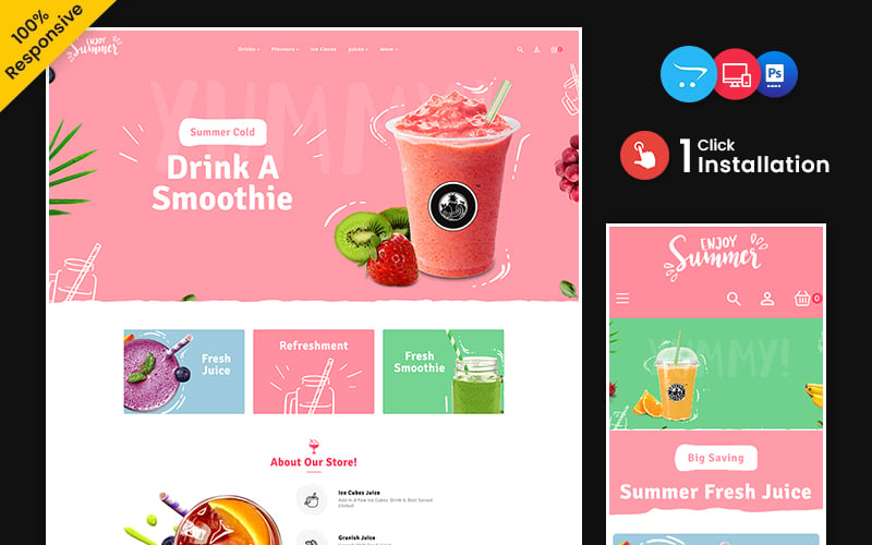 Summer - Juice and Drink Multipurpose OpenCart Store