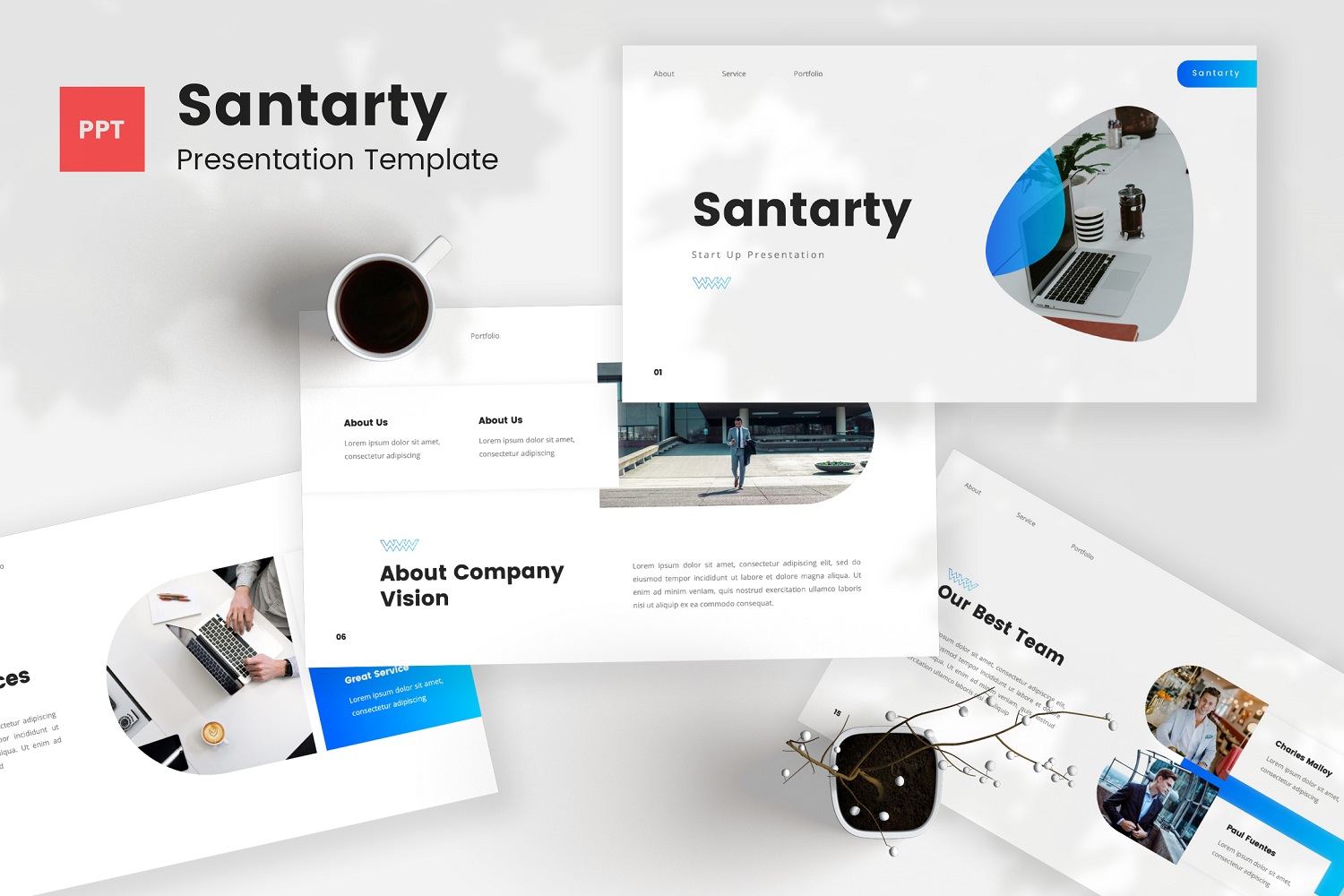 Santarty - Pitch Deck PowerPoint Template