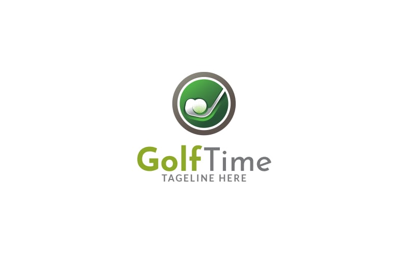 Golf Time Logo Design Template