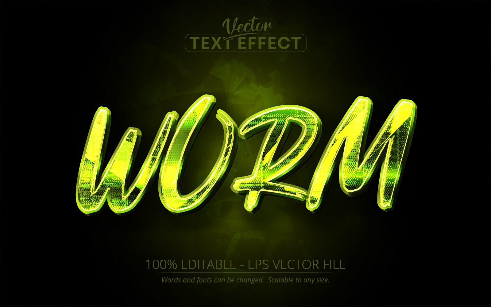 Worm - Editable Text Effect, Font Style, Graphics Illustration