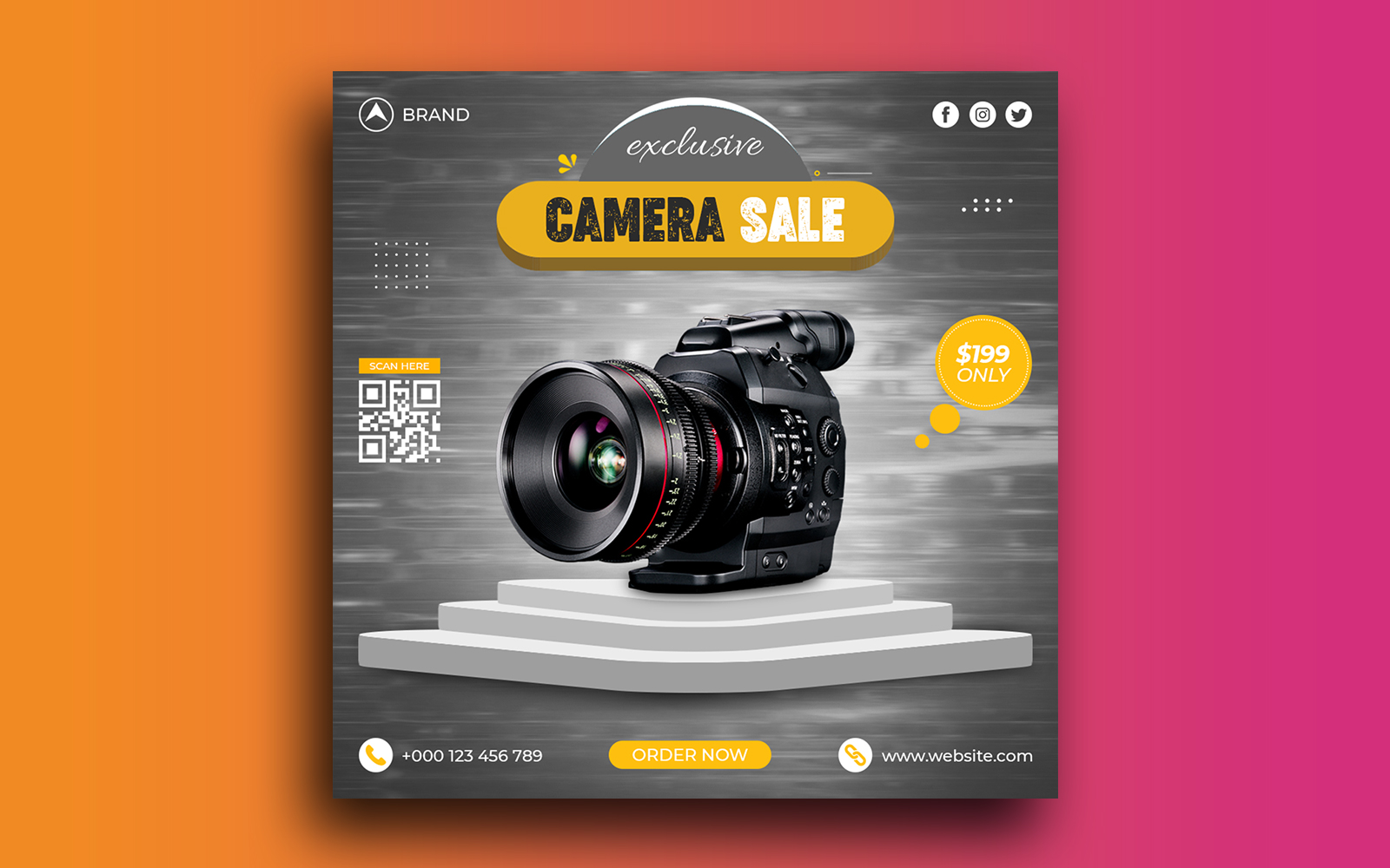 Camera Sale Social Media Post Banner Template