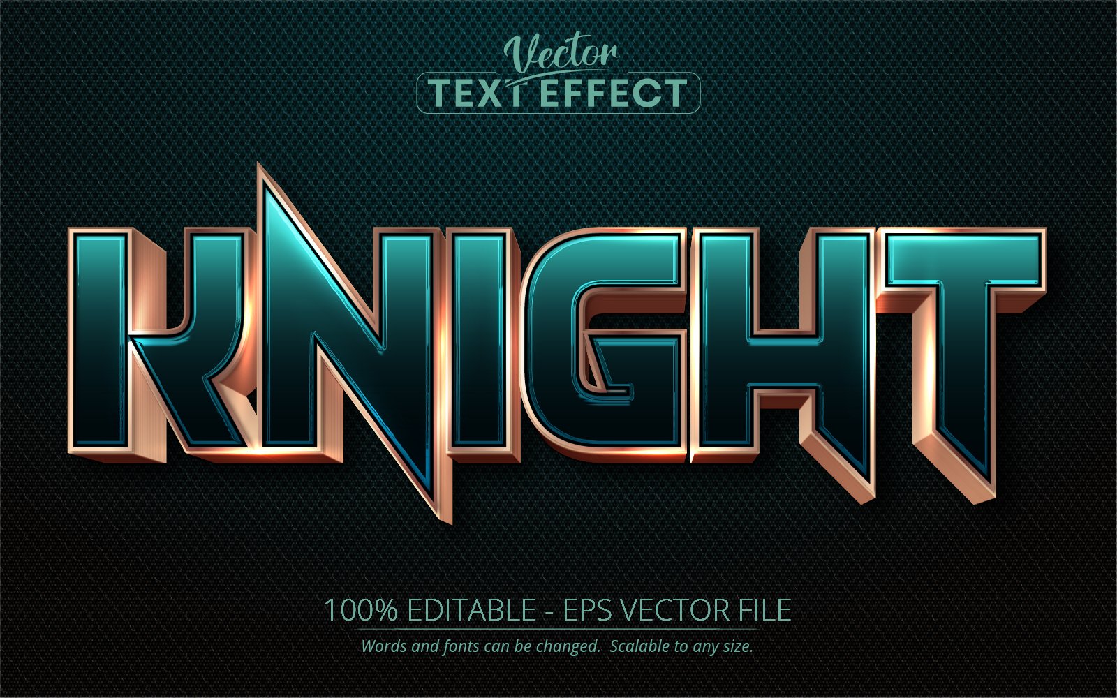 Knight - Rose Gold Style Editable Text Effect, Font Style, Graphics Illustration