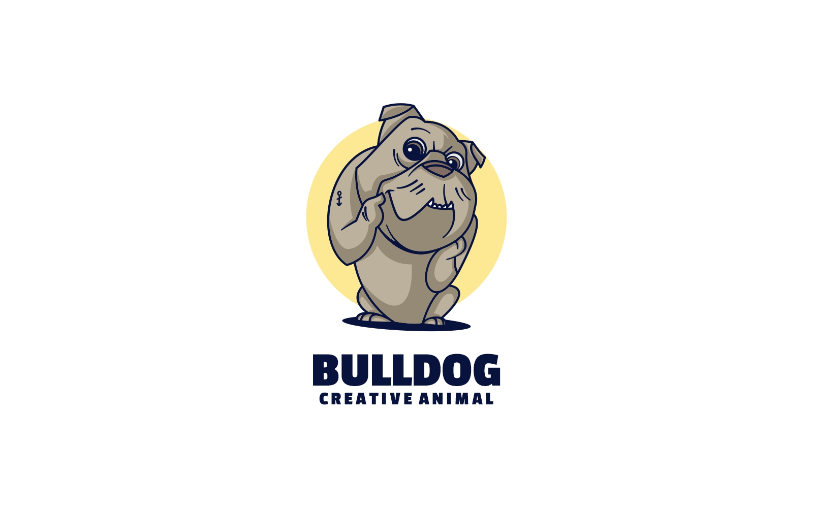 Bulldog Simple Mascot Logo Style