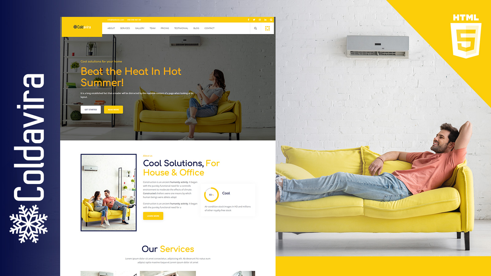 Coldavira  Air Conditioning & Heating Landing Page Template