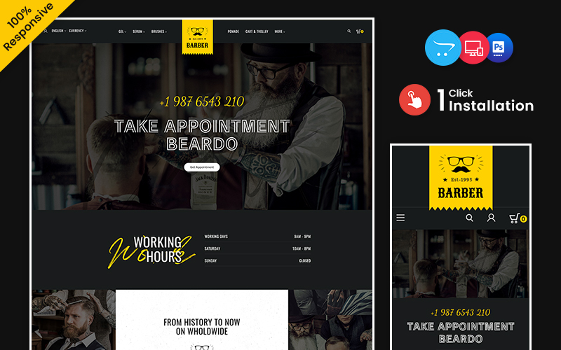 Barber - Hair Salon Multipurpose Responsive OpenCart Store