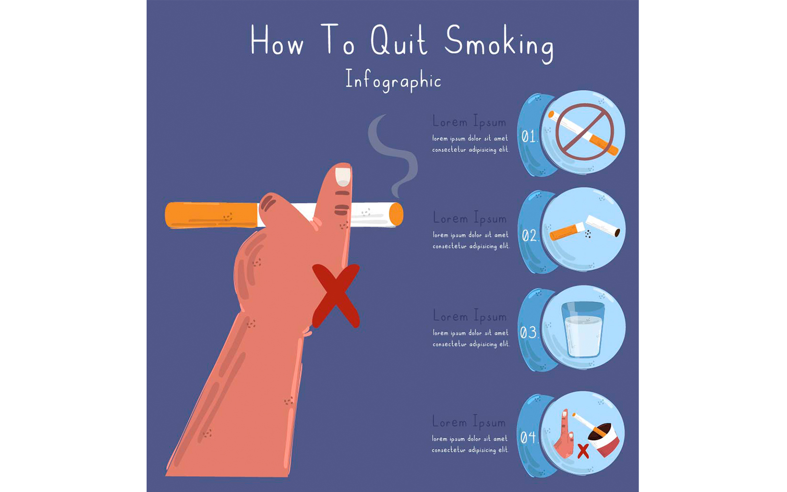 How to Quit Smoking Infographic Illustration