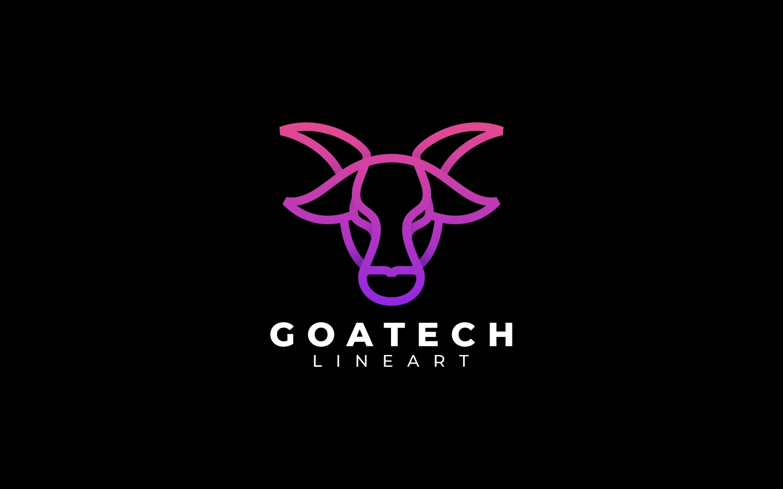 Goat Line Art Gradient Logo Style