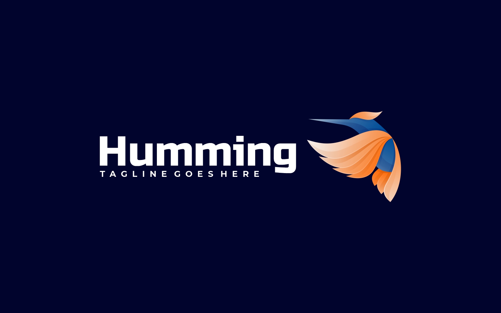 Humming Bird Gradient Logo Style