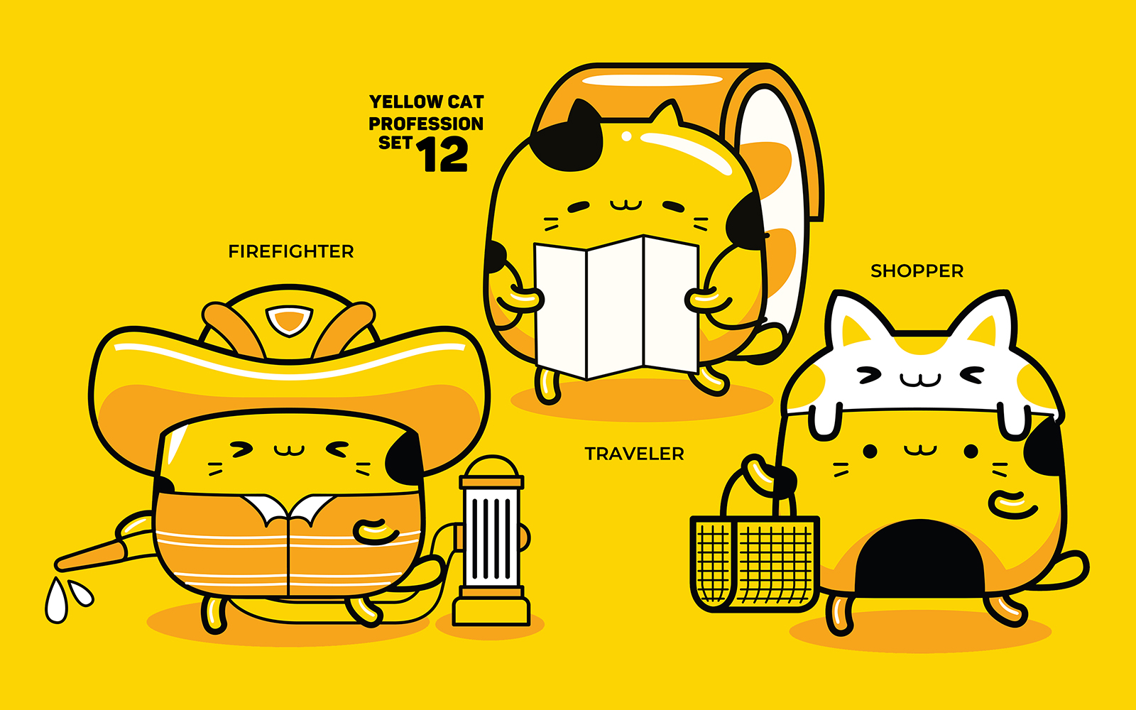 Yellow Cat Profession Set #12