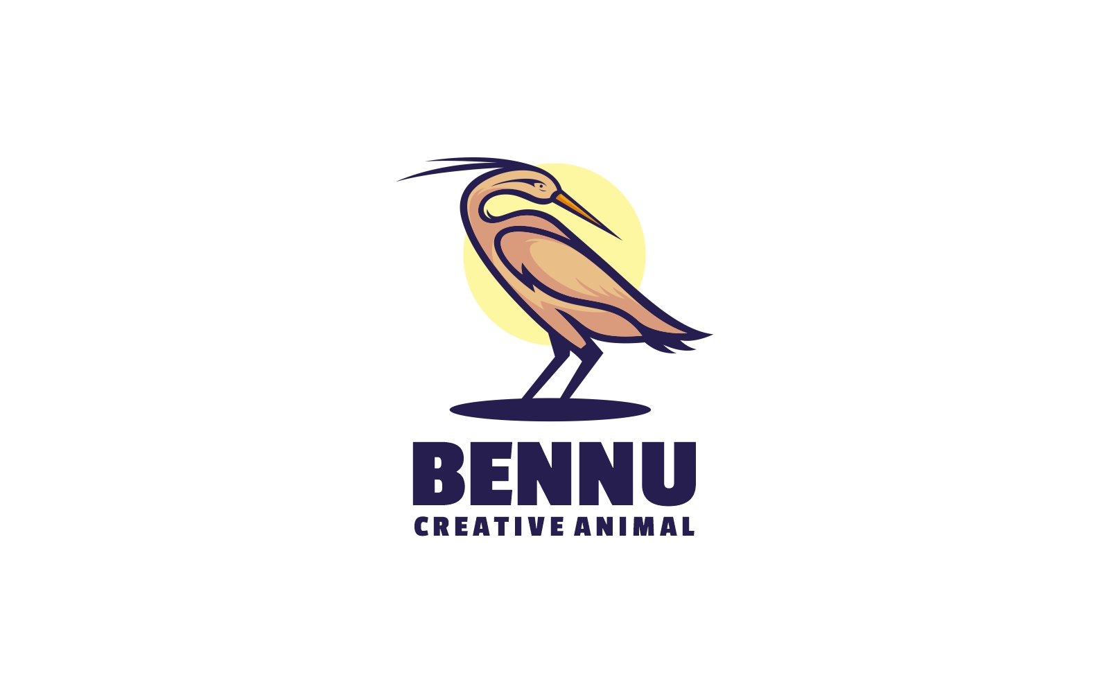 Bennu Bird Simple Mascot Logo