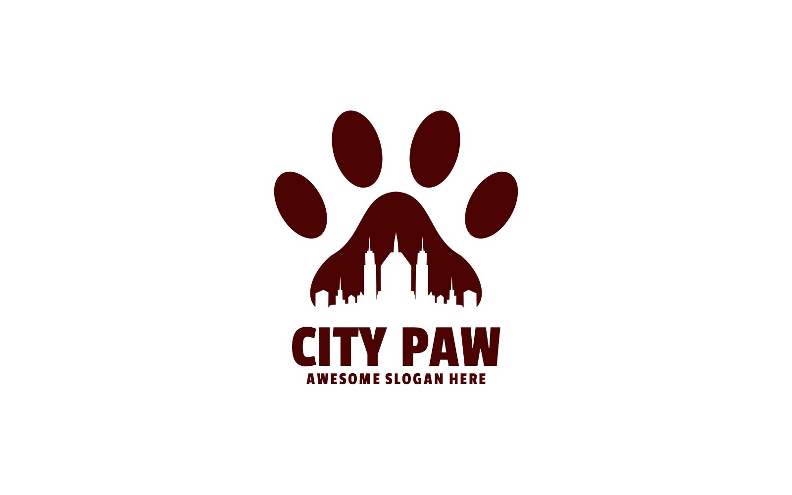 City Paw Negative Space Logo