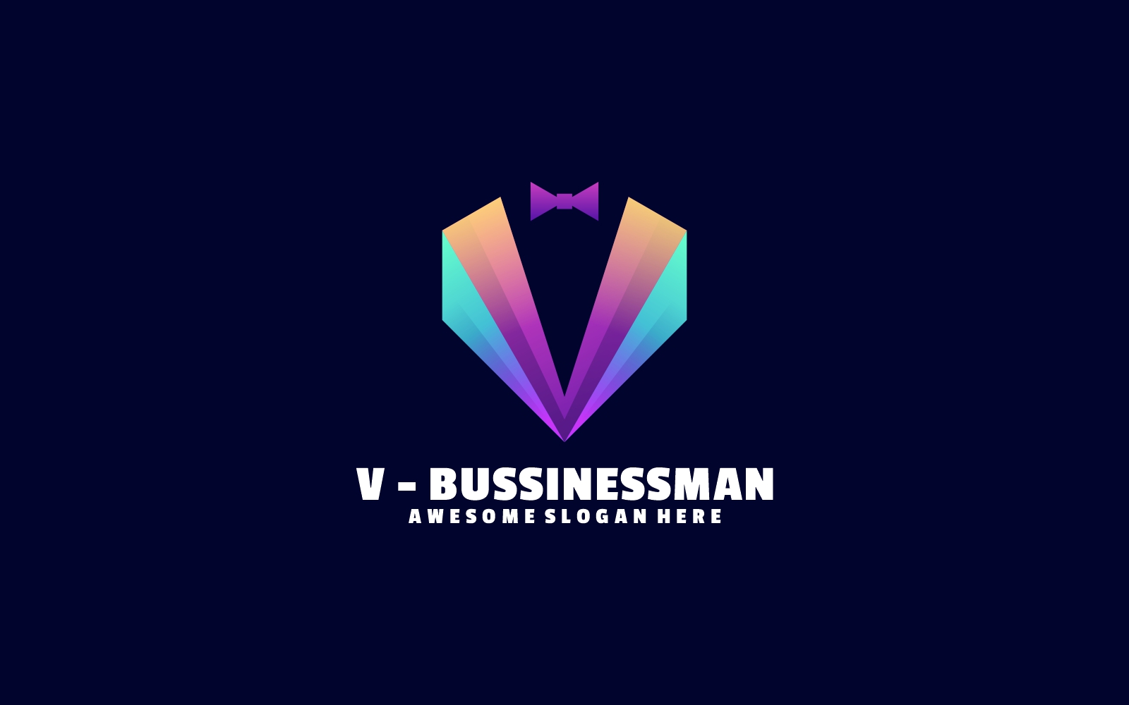 Letter V Businessman Gradient Logo