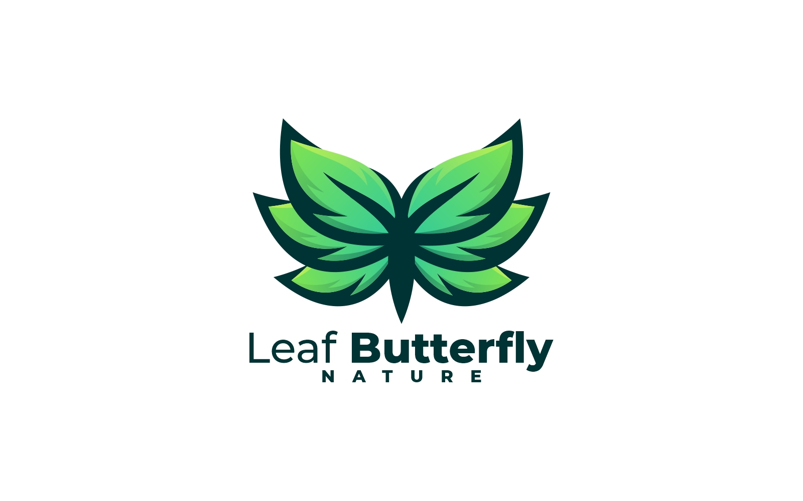 Leaf Butterfly Color Mascot Logo