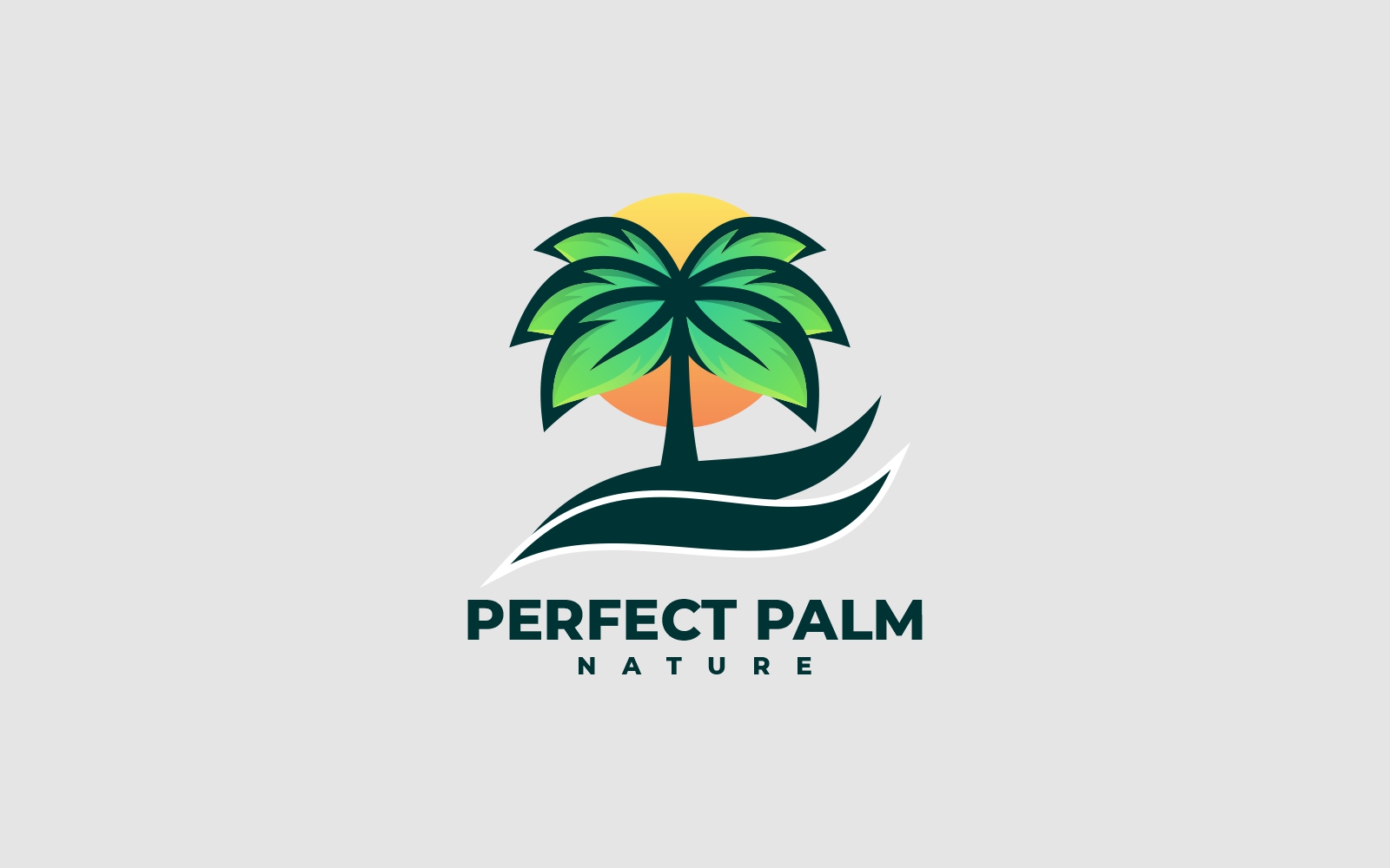 Palm Tree Gradient Logo Style
