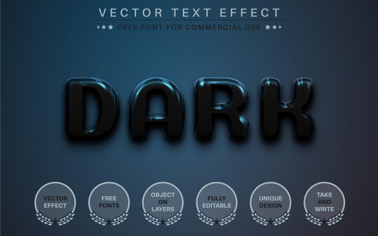 Black Plastic - Editable Text Effect, Font Style, Graphic Illustration