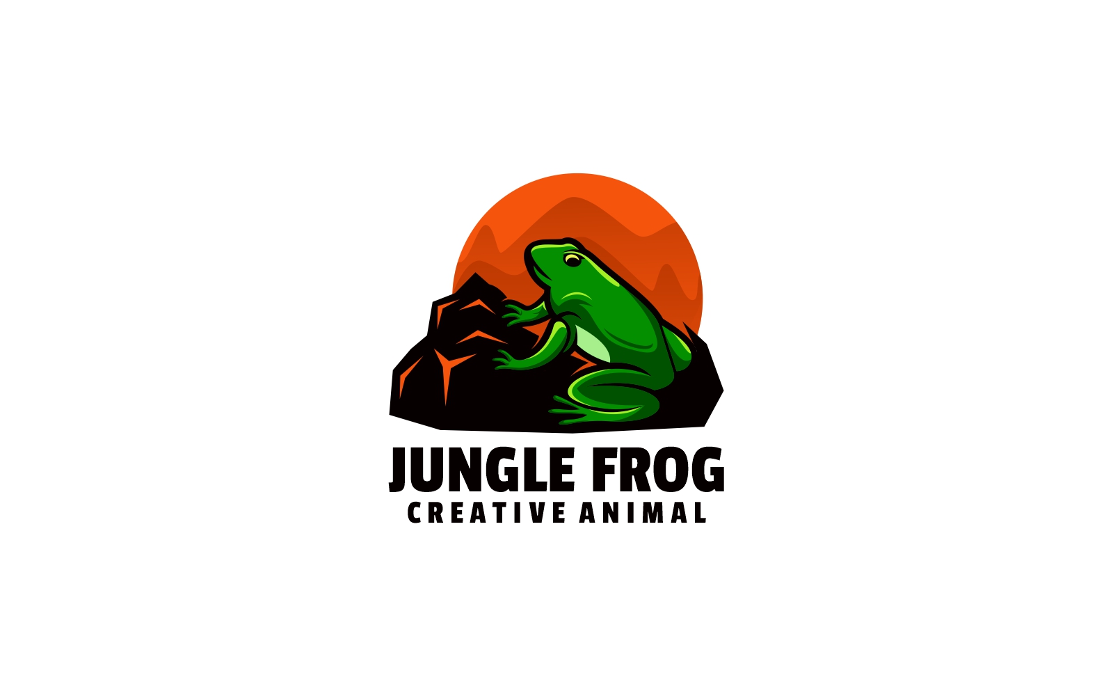 Jungle Frog Simple Mascot Logo