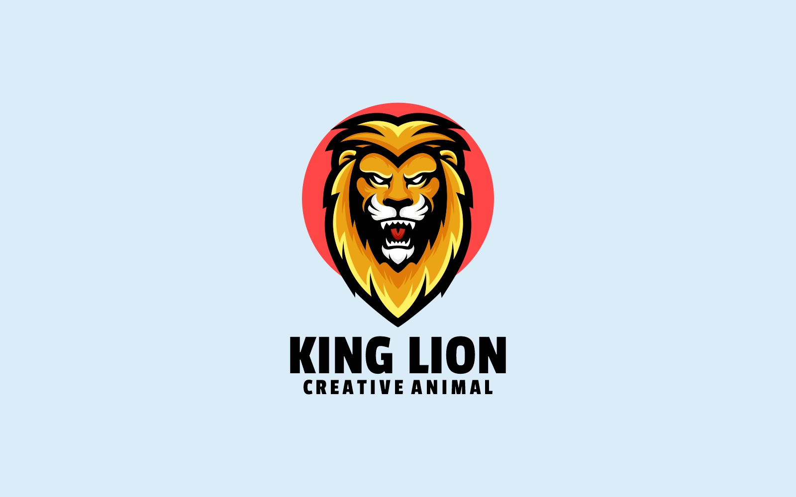 Lion King Simple Mascot Logo Style