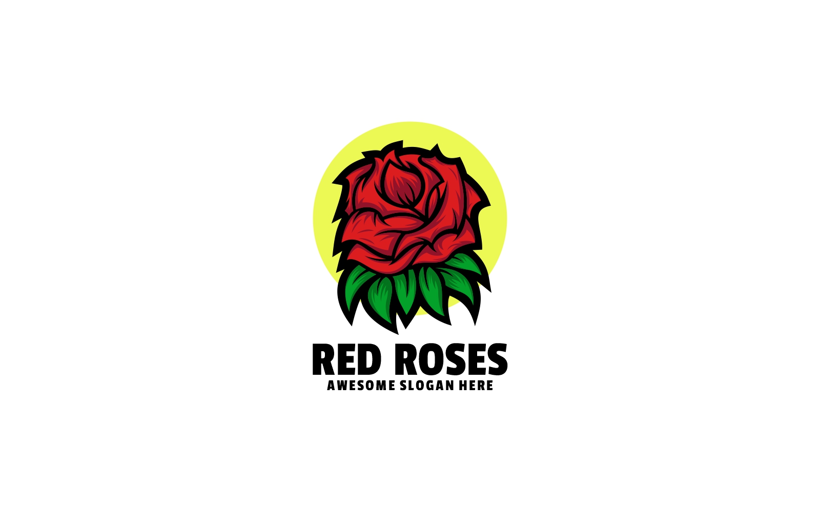 Red Rose Simple Mascot Logo