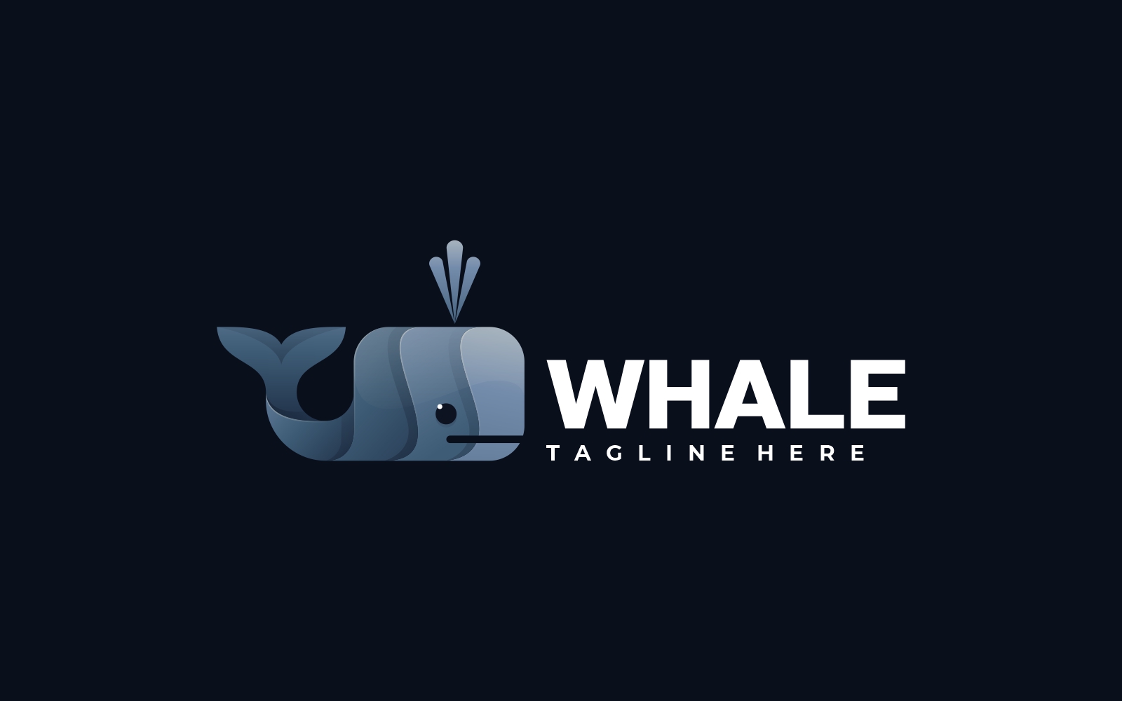 Whale Gradient Color Logo Template