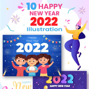 Year Happy Illustrations Templates 218201