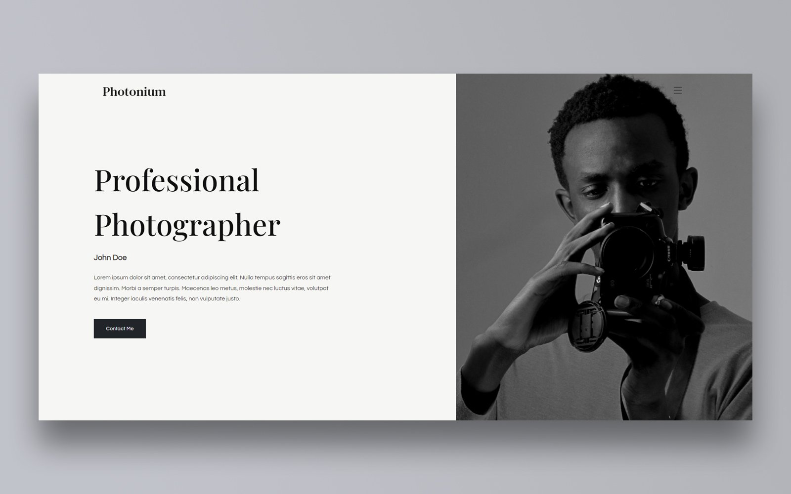 Photonium - Photographer Portfolio WordPress Theme | Outstanding Black and White Website Designs
