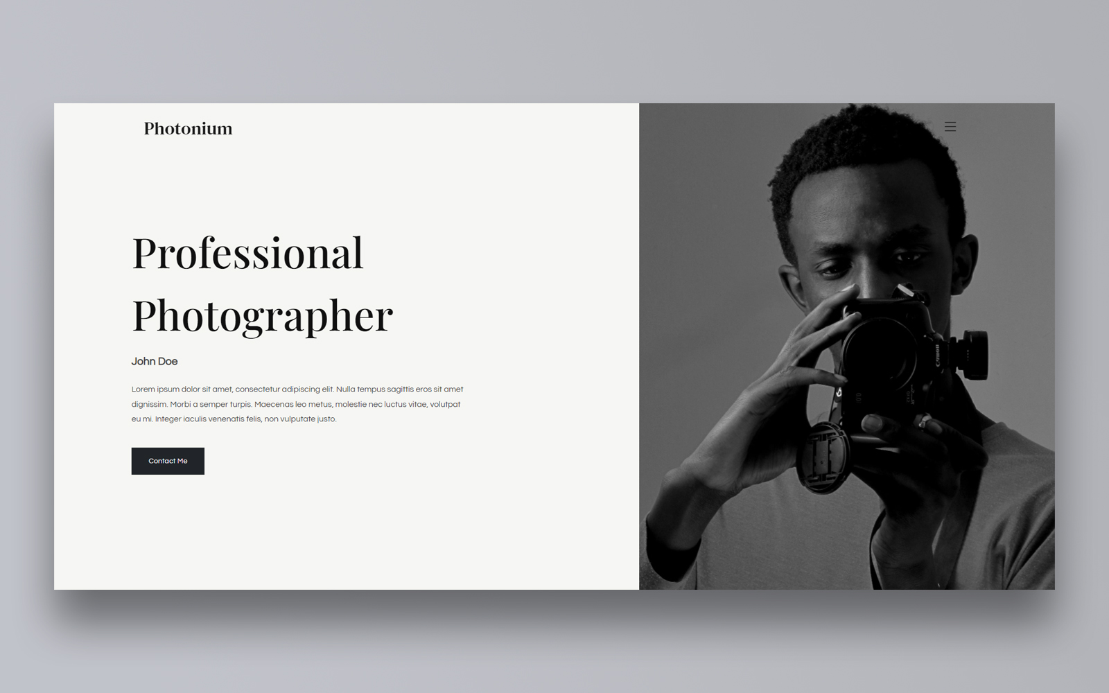 Photonium - Photographer Elementor Wordpress Theme