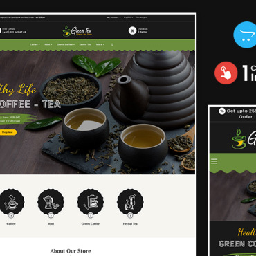 Tea Coffee OpenCart Templates 218238