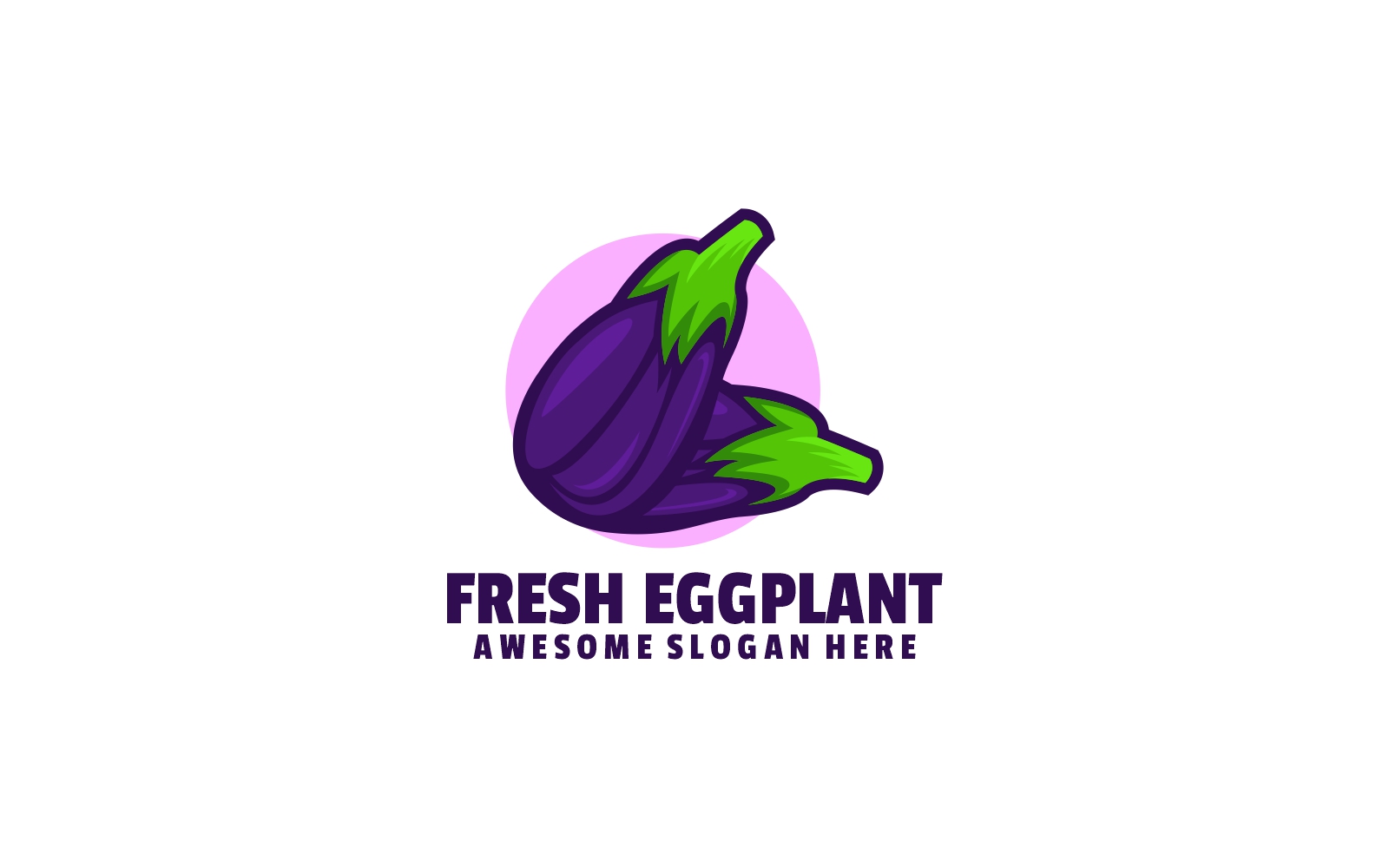 Fresh Eggplant Simple Logo Style