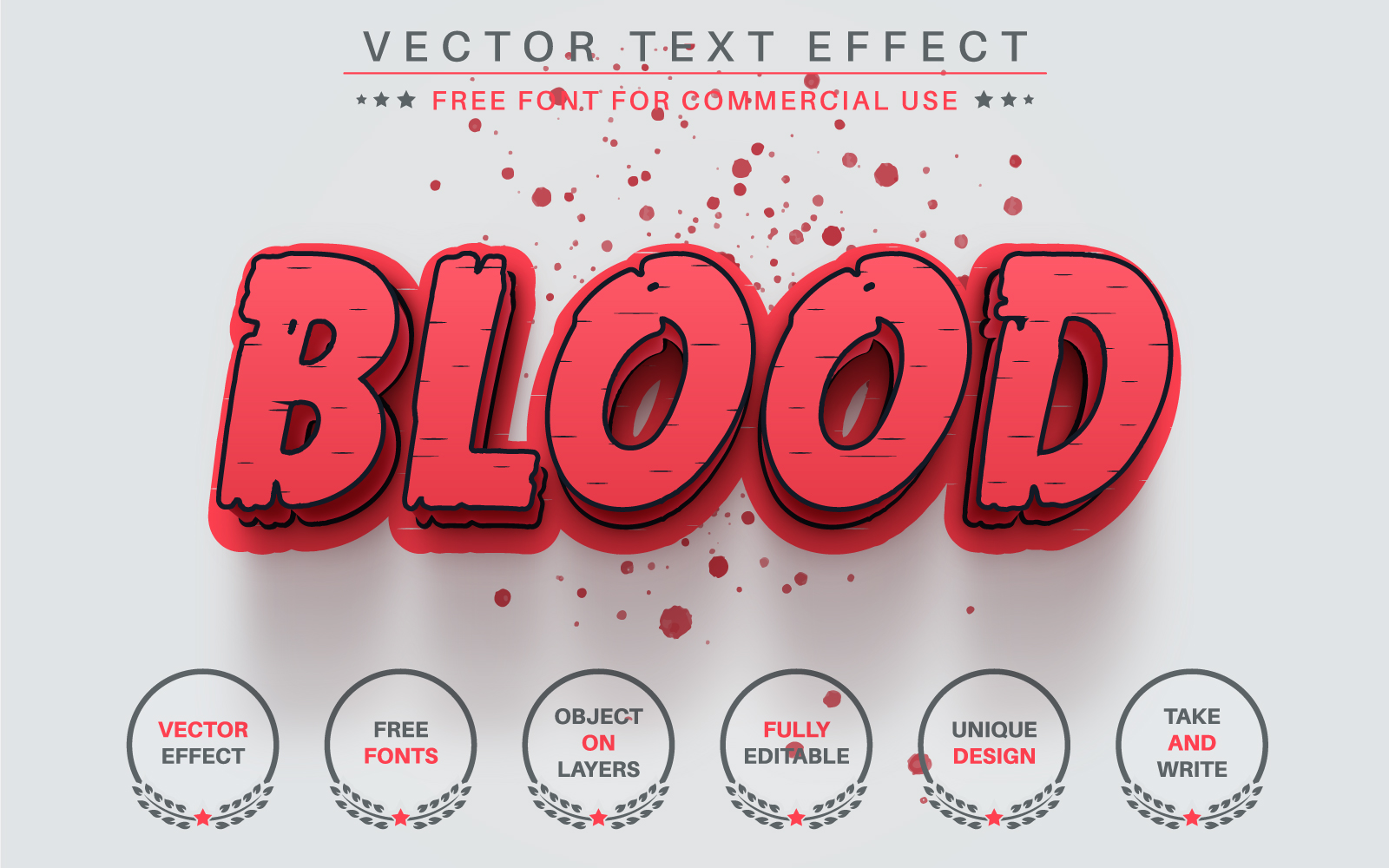 Splatter Red Blood - Editable Text Effect, Font Style, Graphics Illustration