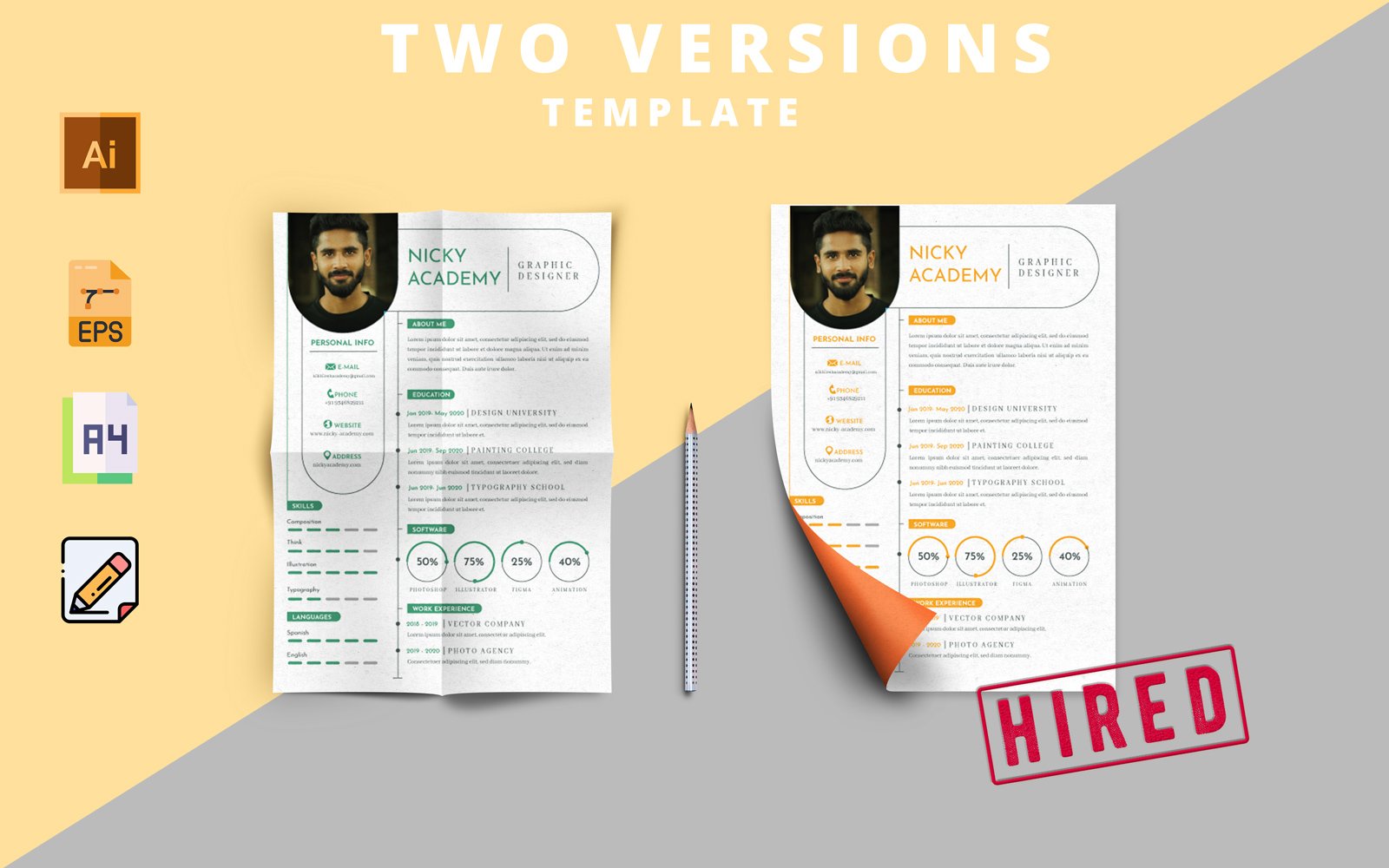 Graphic Designer - Modern CV Resume Template